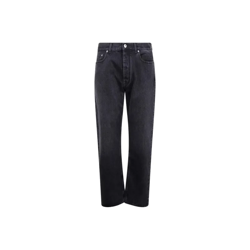 OFF WHITE Logo Patch Straight Leg Jeans-0