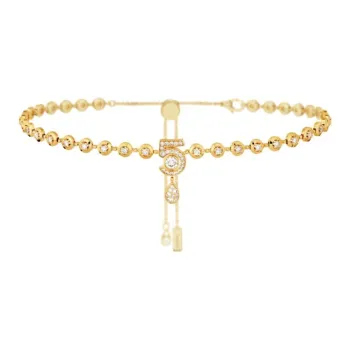 CHANEL 18K Gold, Diamond Necklaces Unisex Gold