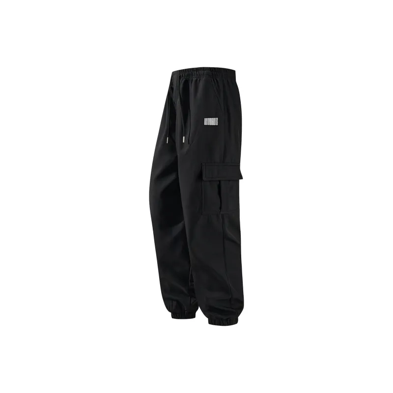 Small Columns Under The Sea Cargo Pants Unisex Black-0