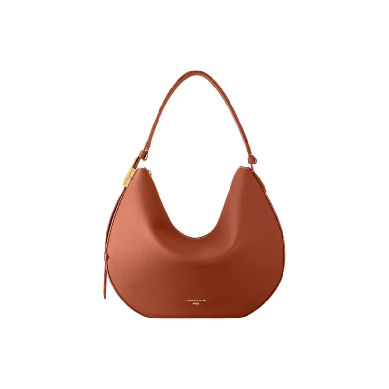 LOUIS VUITTON Cow Leather Handbag Medium Size Women's Brown-0