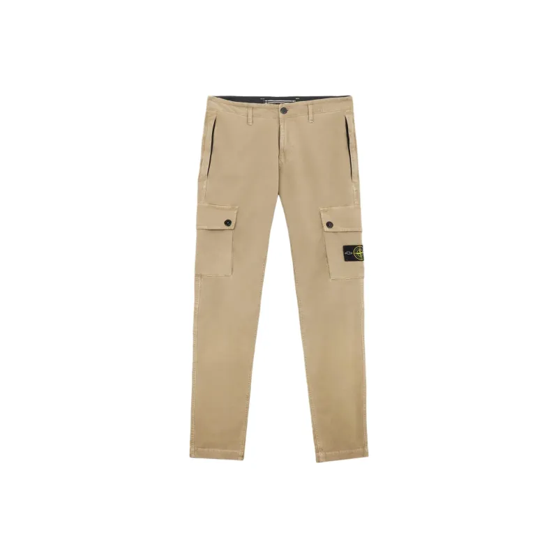 STONE ISLAND Logo Patch Tapered Leg Pants-0