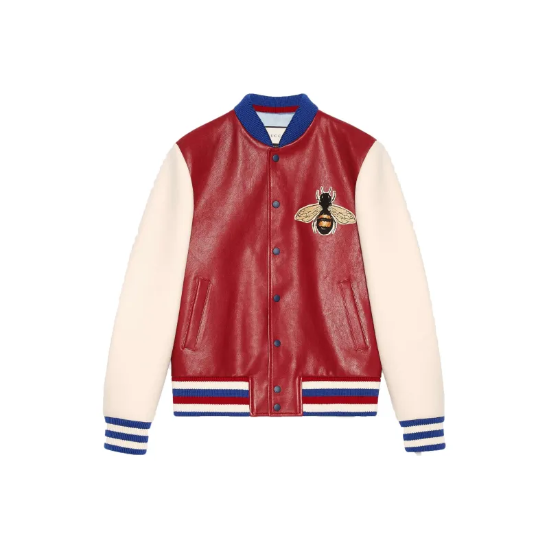 GUCCI Leather Jackets Men Red-0