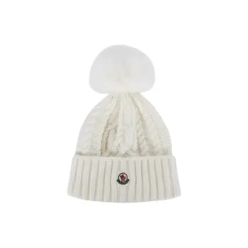 Moncler Wool Beanies Unisex White