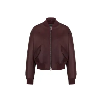 DIOR Leather Jacket Men's Burgundy