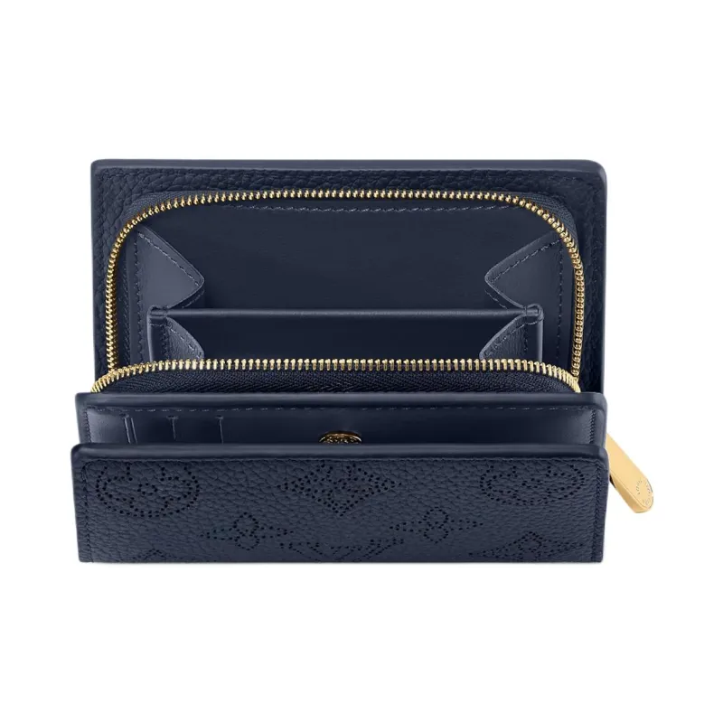 LOUIS VUITTON Mahina Perforated Calfskin Wallet Women's Marine Blue-4