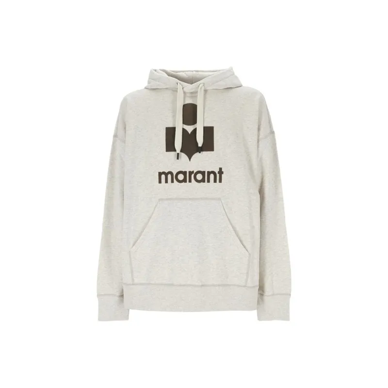 ISABEL MARANT Miley Logo Flocked Hoodie-0