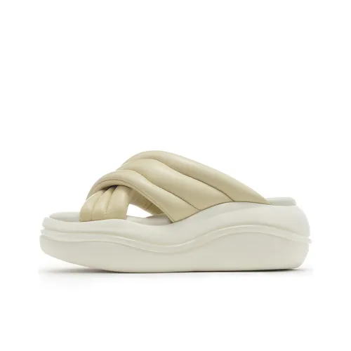 VITTORIO VENTURA Rubber Foam Outsole Sandal Slippers Women's Light Apricot