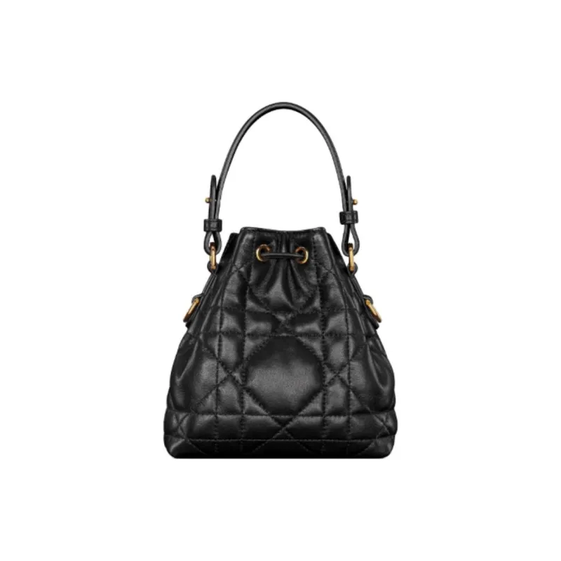 DIOR Caro Sheepskin Shoulder Bag, Crossbody Bag, Handbag Mini Women's Black-2