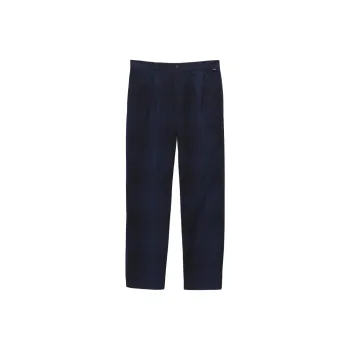 Vans Authentic Chino Loose Tapered Plaid Knitted Sports Pants Men Formal Blue/Black