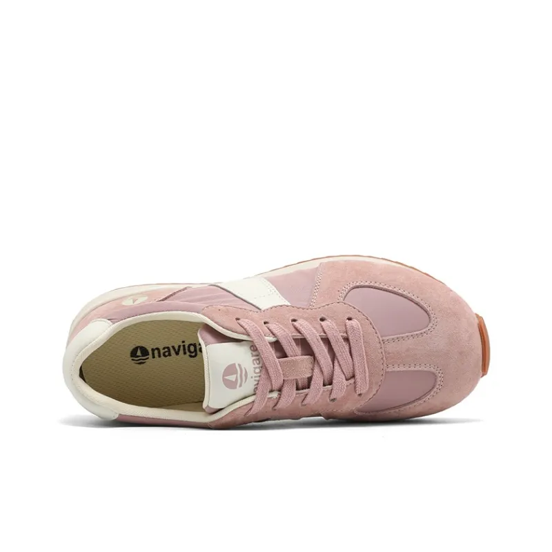NAVIGARE Small Sailboat Height Increasing Low Top Casual Shoes Women's Pink-2