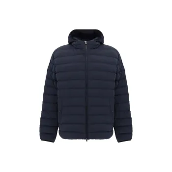 HERNO Hooded Quilted Zip Up Down Jacket