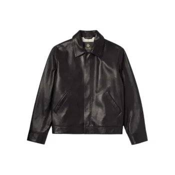 Loro Piana Leather Jacket Men's Black