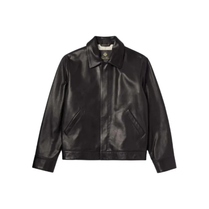 Loro Piana Leather Jacket Men's Black-0
