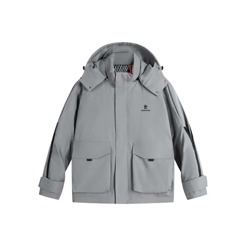 ROBINHOOD Warm Cold Resistant Water Resistant Water Repellent Rainproof Windproof Windbreaker Jacket Unisex-6