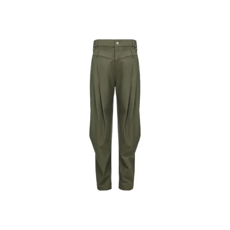 Feng Chen Wang Casual Pants Men Green Stripes-0
