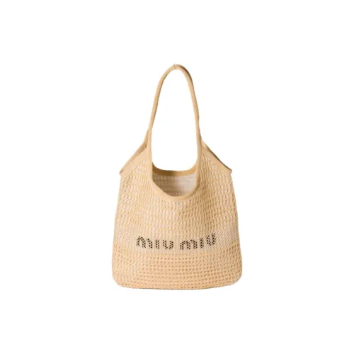 MIU MIU Viscose Shoulder Bag Women's Natural