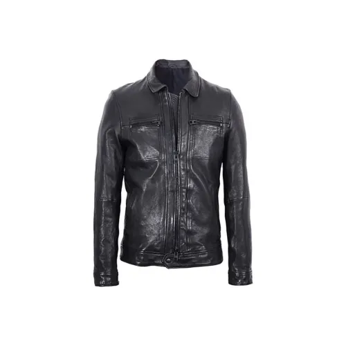 ALLSAINTS Leather Jacket Men's Black