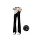 Black Fleece-Lined and Thickened Pants