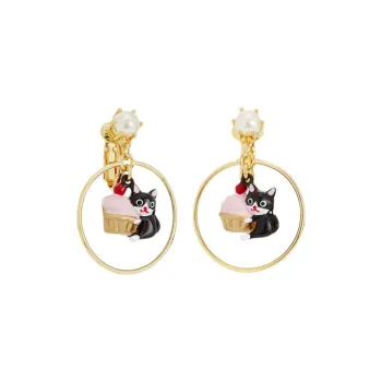 LES NEREIDES Gold Plated Clip On Earrings Women's Gold
