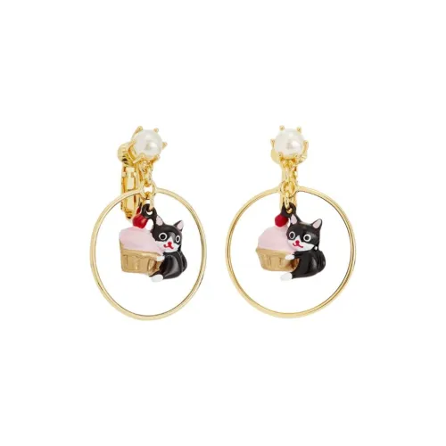 LES NEREIDES Gold Plated Clip On Earrings Women's Gold