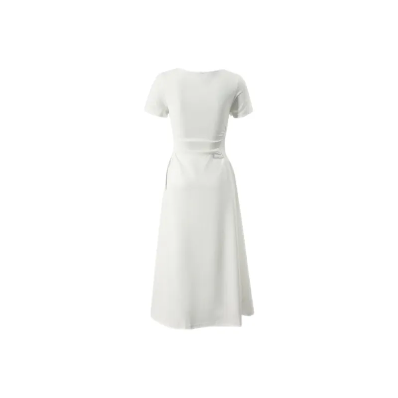 ABBY GODDESS Short Sleeved Dress Women's White-1