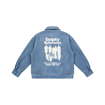 EMPTY REFERENCE Leather Jacket Unisex Blue
