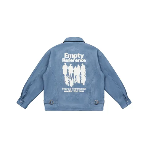 EMPTY REFERENCE Leather Jacket Unisex Blue