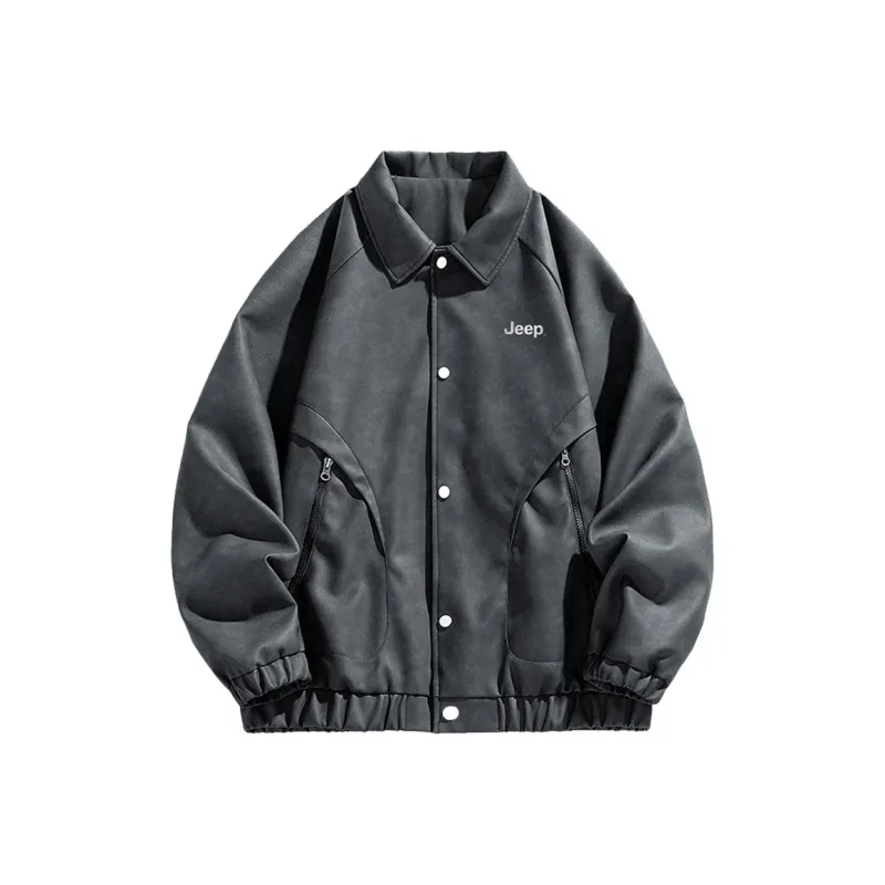 Jeep Leather Jacket Fall And Winter Unisex-12