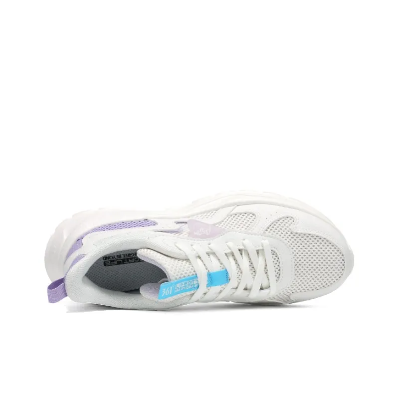 361° Cushioning, Breathable, Lightweight Low Top Casual Shoes Women's Feather White Digital Lavender-3