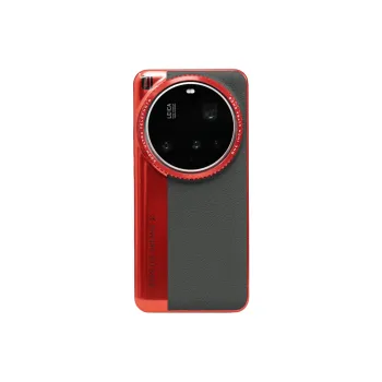 PENGKEXING PC Material Red Gold Plated Leica Phone Cases Compatibility With Xiaomi 15 Ultra Trendy And Cool