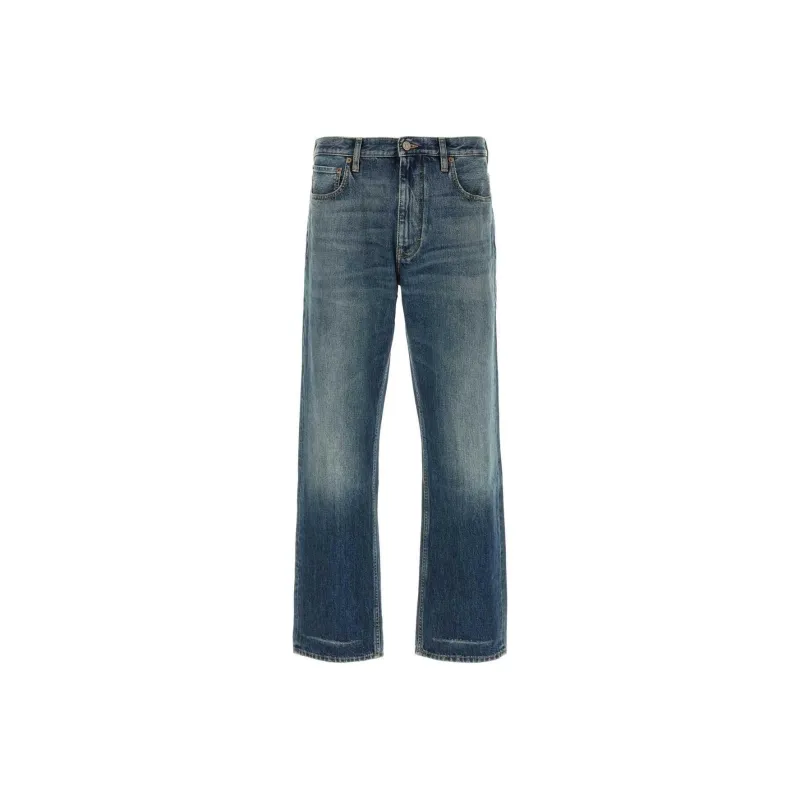 Valentino Logo Patch Straight Leg Jeans-0