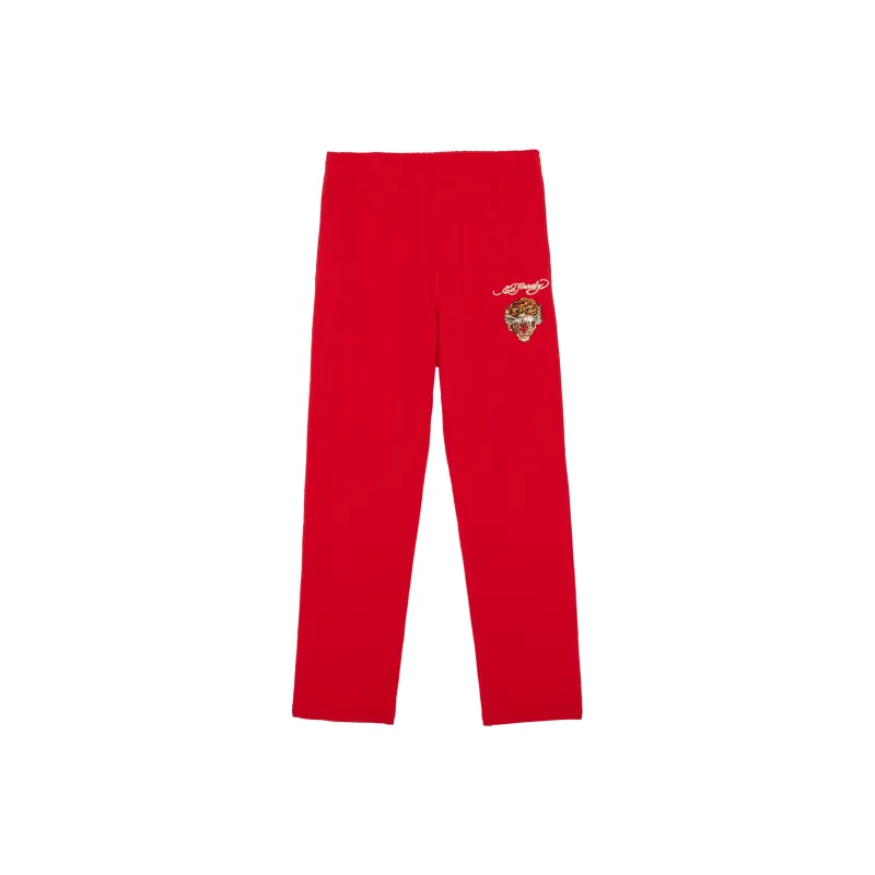 Ed Hardy FW22 Straight Casual Pants Men's Warm Fluorescent Rose Red-0