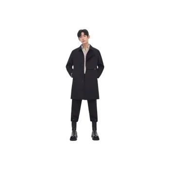 ZIOZIA Trench Coats Men Black