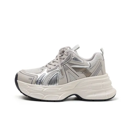 MOMGOG Breathable Lightweight Height Increasing Low Top Chunky Sneakers Women's
