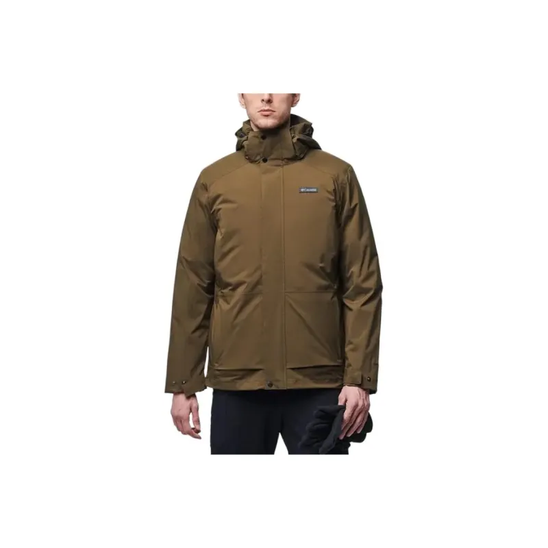 Columbia City Outdoor Collection Water Resistant Warm Heat Reflective Windbreaker Jacket Men's Umber-0