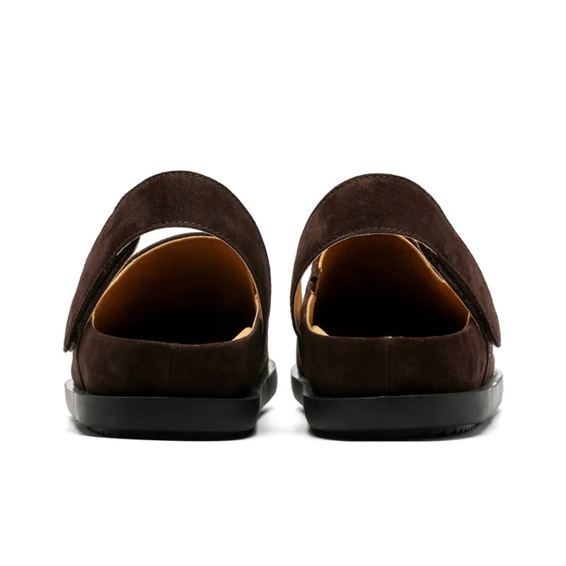 ESTEE GEEA Rubber Sole Abrasion Resistant Slip Resistant Closed Toe Slippers Unisex Coffee-3