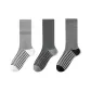 3 Pack (White Base with Black Stripes+Dark Gray Base with Black Stripes+Black with White Stripes)