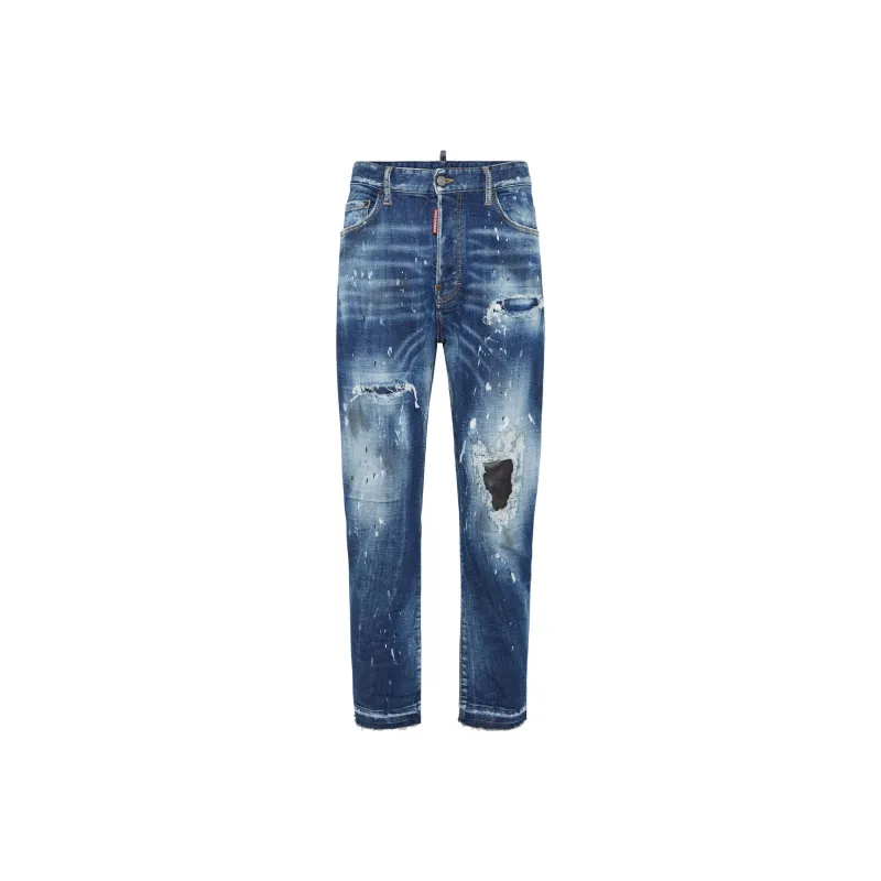 DSQUARED 2 Medium Ripped Wash Bro Jeans-0