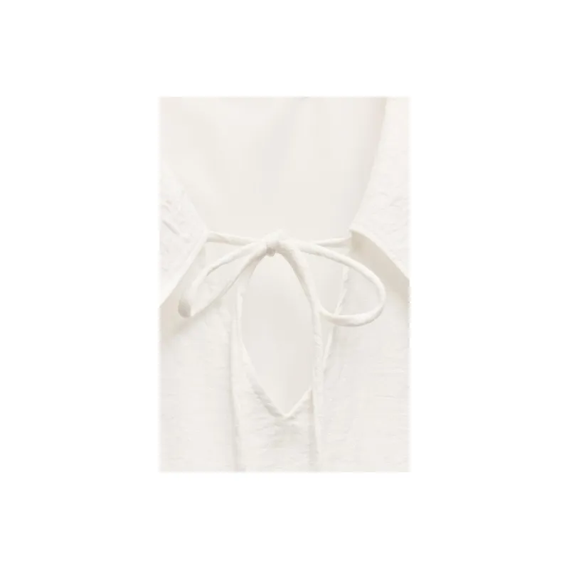 ZARA Short Sleeved Dresses Women's White-1