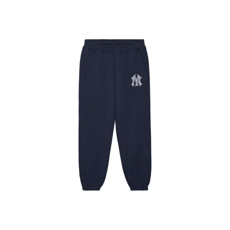 New Era Blue And White Porcelain Series Knitted Sweatpants Unisex Navy Blue-0