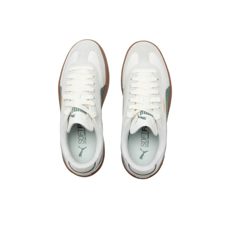 PUMA Club 2 Anti Slip Wear Resistant Low Top Skateboard Shoes Unisex White Green-2