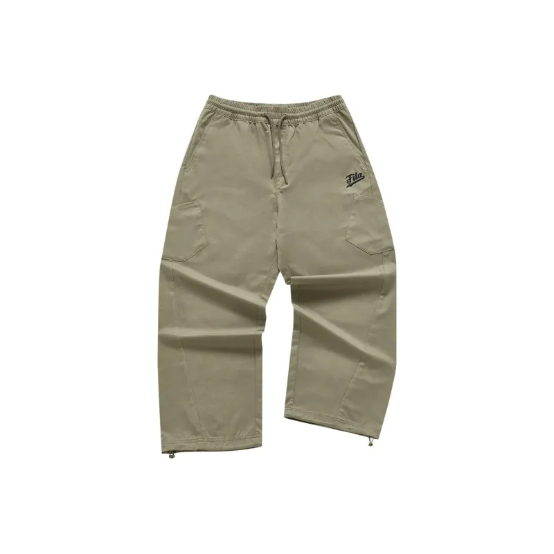 FILA FUSION Knitted Sports Pants Men's Dark Brownish-Beige-0