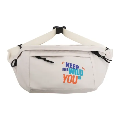 KINMAC Nylon Sling Bag, Fanny Pack Unisex Black/White