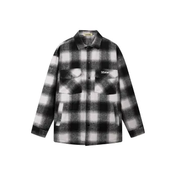 SISULAN Jackets Coats Unisex Black Plaid