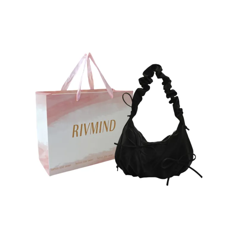 RIVMIND PU Shoulder Bag Women's White/Black/Purple/Yellow/Pink-6