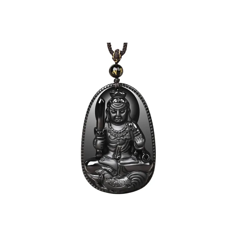 Stone On The Line Natural Obsidian Pendants Unisex-21