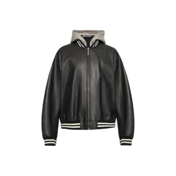 PALM ANGELS Curved Logo Zipped Bomber Jacket