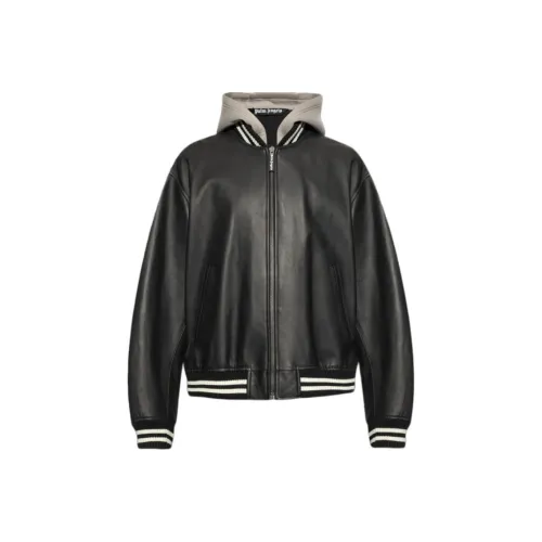 PALM ANGELS Curved Logo Zipped Bomber Jacket