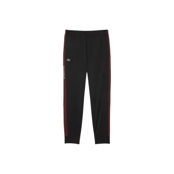 LACOSTE Knitted Sports Pants Men's Black/Bordeaux Red
