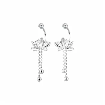KRNE Zen Feather·Spin Lock Fringe Stud Earrings Unisex